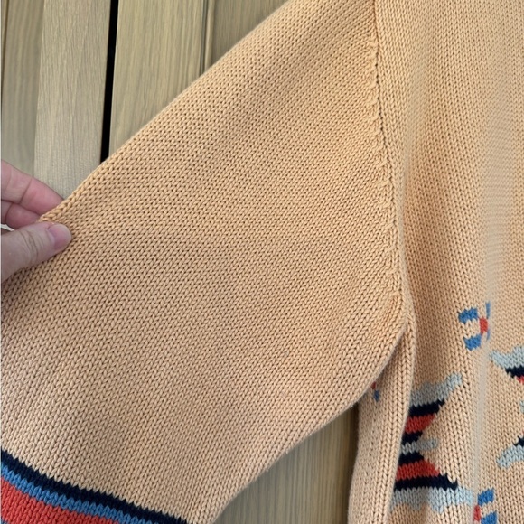 Denim & Co Extended Size Southwestern Cotton Blend Sweater / 2X - Picture 4 of 10